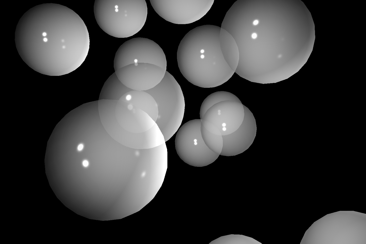 Semitransparent 3D bubbles